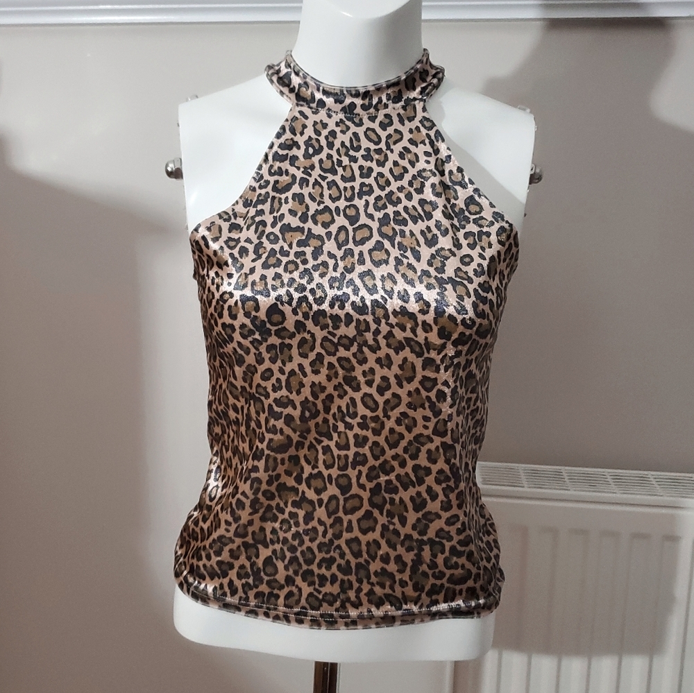 Ring Neck Classy Animal Print Top- Size Small​
